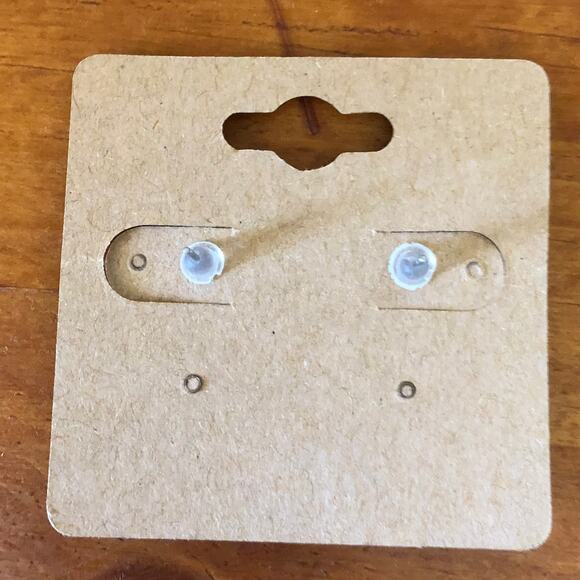 Green Christmas Tree Stud Earrings - Hand Painted Wood, Hypoallergenic - Picture 2 of 4